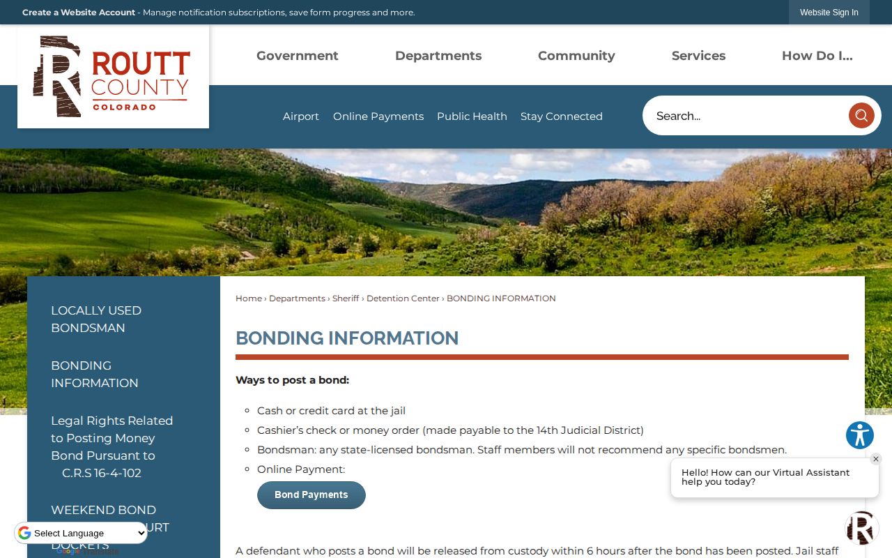 Routt County 24-hour release bond timing source