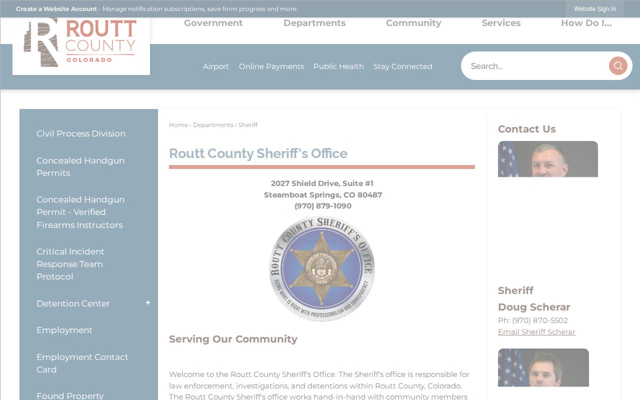Routt County released mugshots sheriff source page